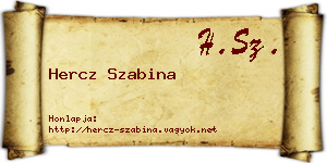 Hercz Szabina névjegykártya